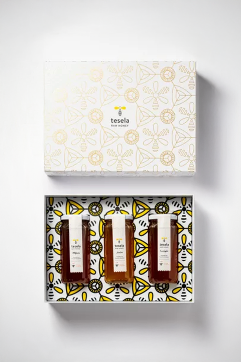 Tesela Geschenkbox "Étnico" – Rohhonig 3×320g