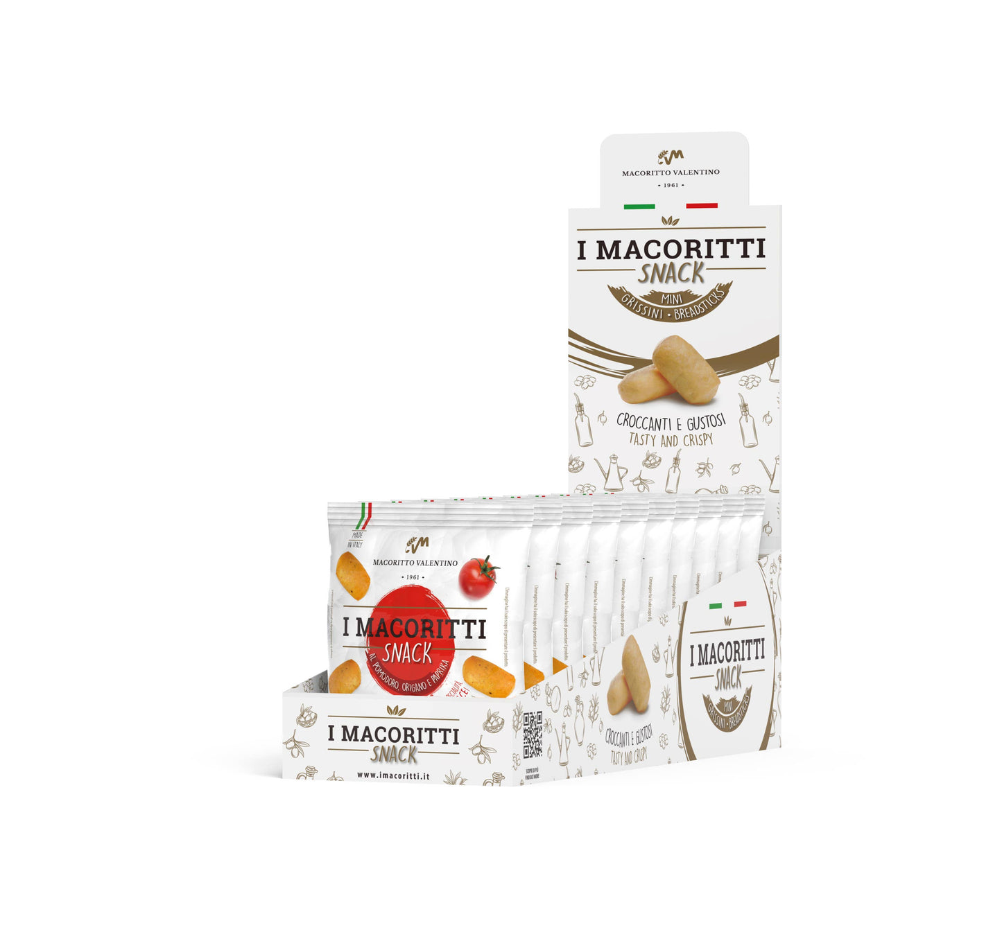 I MACORITTI Mini-Grissini-Snack mit Tomate und Oregano, 30 g