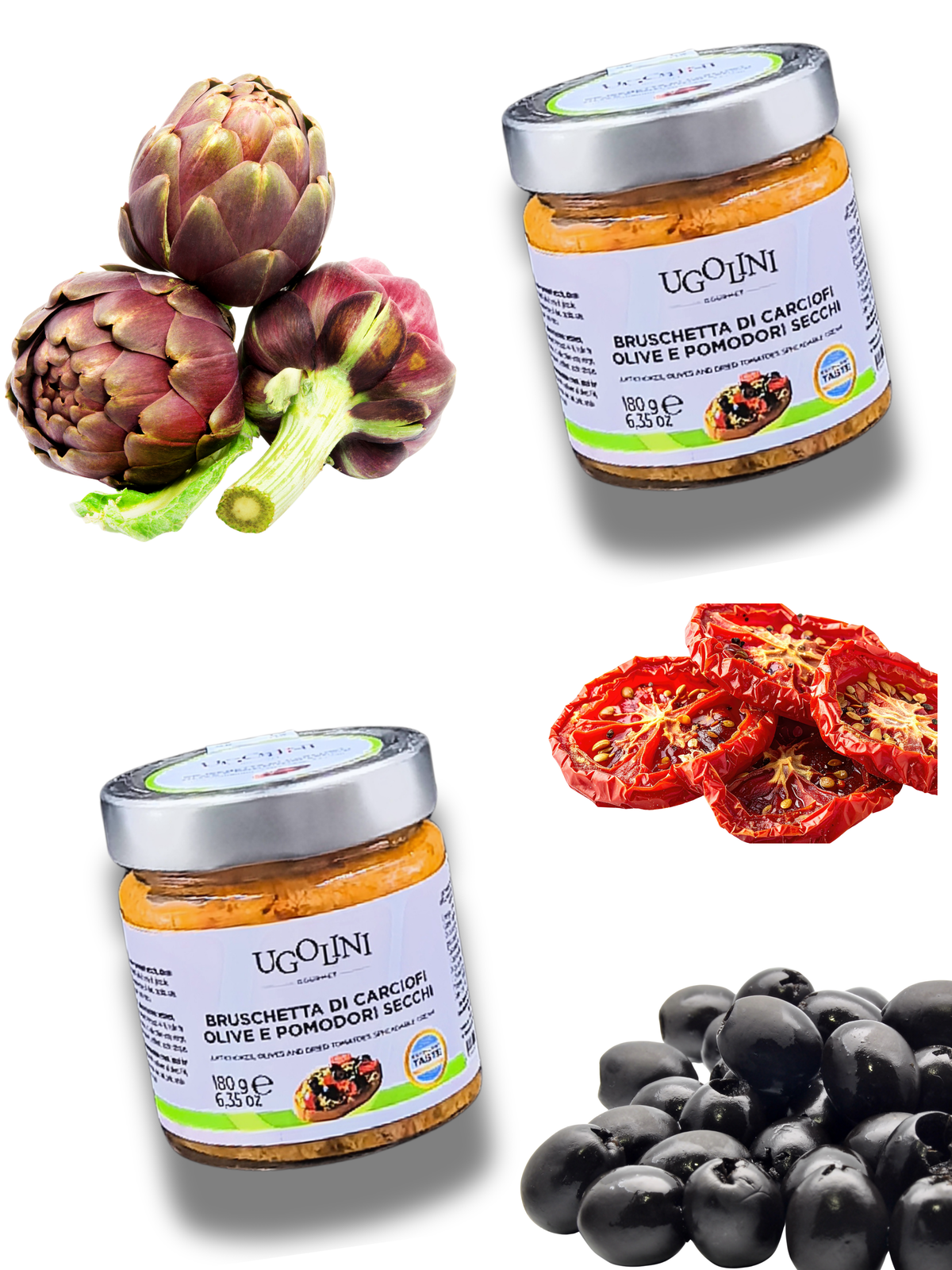 Truffleat Bruschetta mit Artischocken, Oliven und getrockneten Tomaten – 180 g
