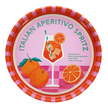 Rundes Metall-Serviertablett - Aperitivo Spritz