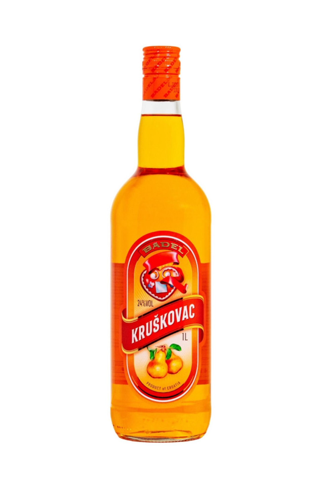 Badel Kruškovac 1L – traditioneller kroatischer Birnenlikör mit 24% vol. Alkohol. Süßer Fruchtlikör, ideal pur, auf Eis oder für Cocktails und Desserts