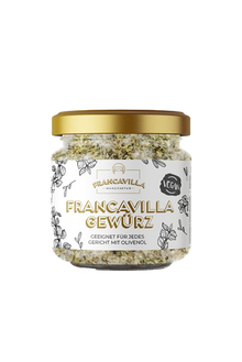 Francavilla Gewürz im Glas – vegane Kräutermischung, vielseitig einsetzbar für Pasta, Fleisch, Fisch, Gemüse und mediterrane Gerichte.