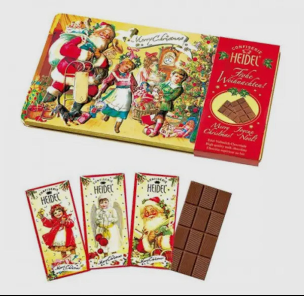 🎁 „Kleiner Weihnachtsgruß aus Schokolade – Heidel Geschenkbox im Vintage-Stil“
