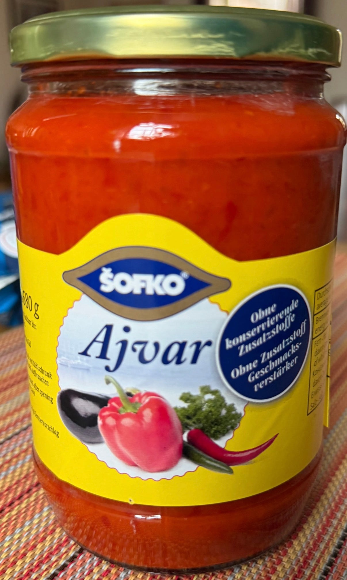 M🌶️ ŠOFKO Ajvar Scharf – Würzige Paprikaspezialität nach Balkan-Art 2500g