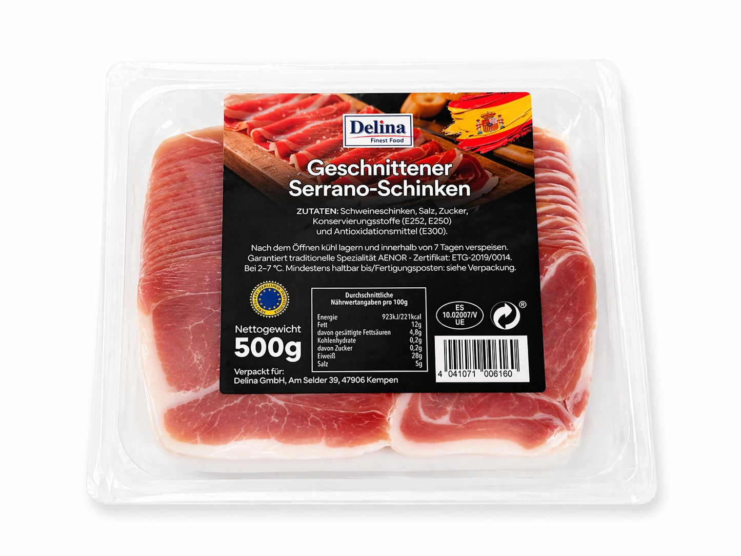 🇪🇸 Zart gereift, fein geschnitten – echter Serrano-Genuss!500g